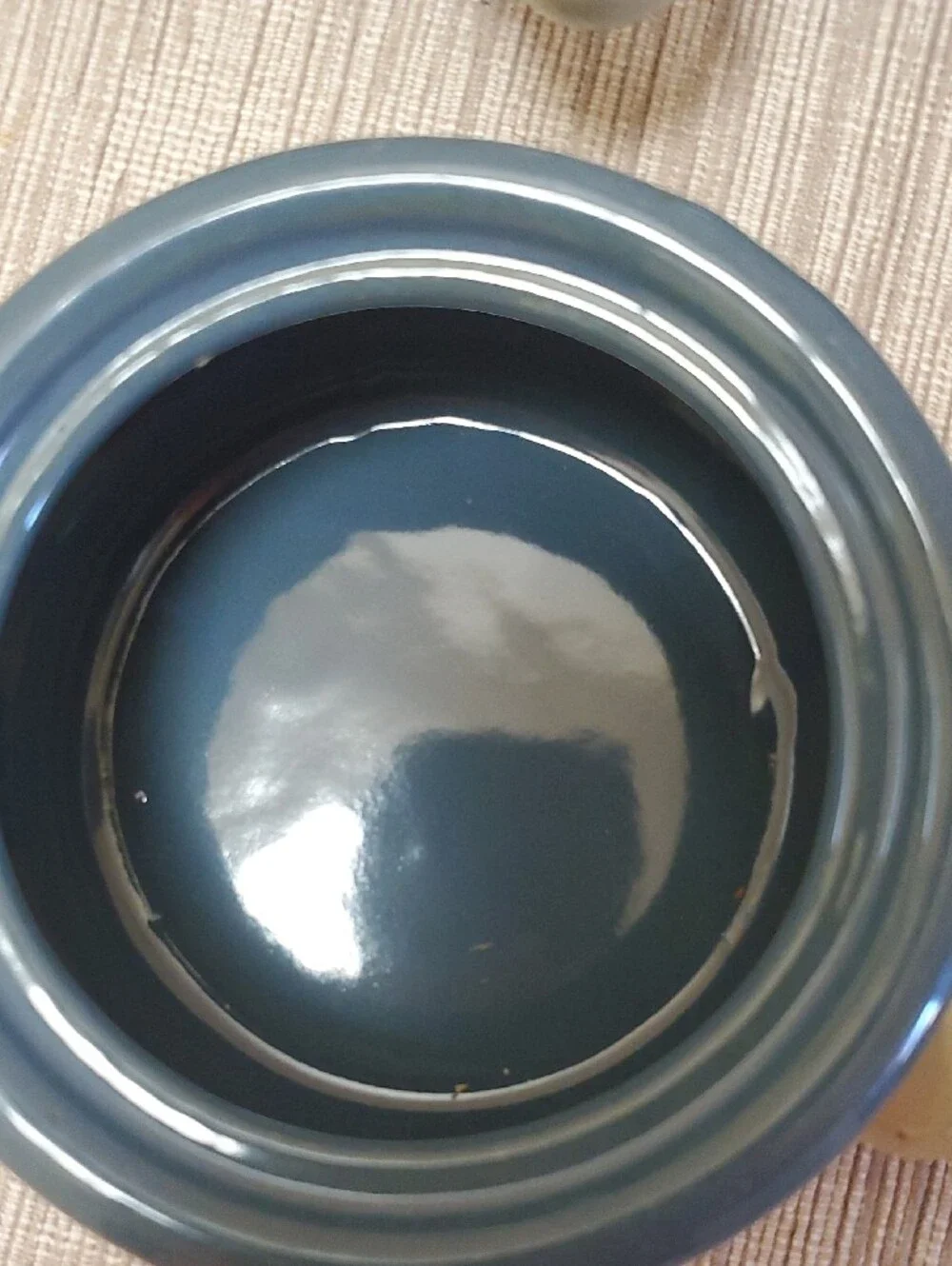 Set of 5 Blue stoneware soup crocks